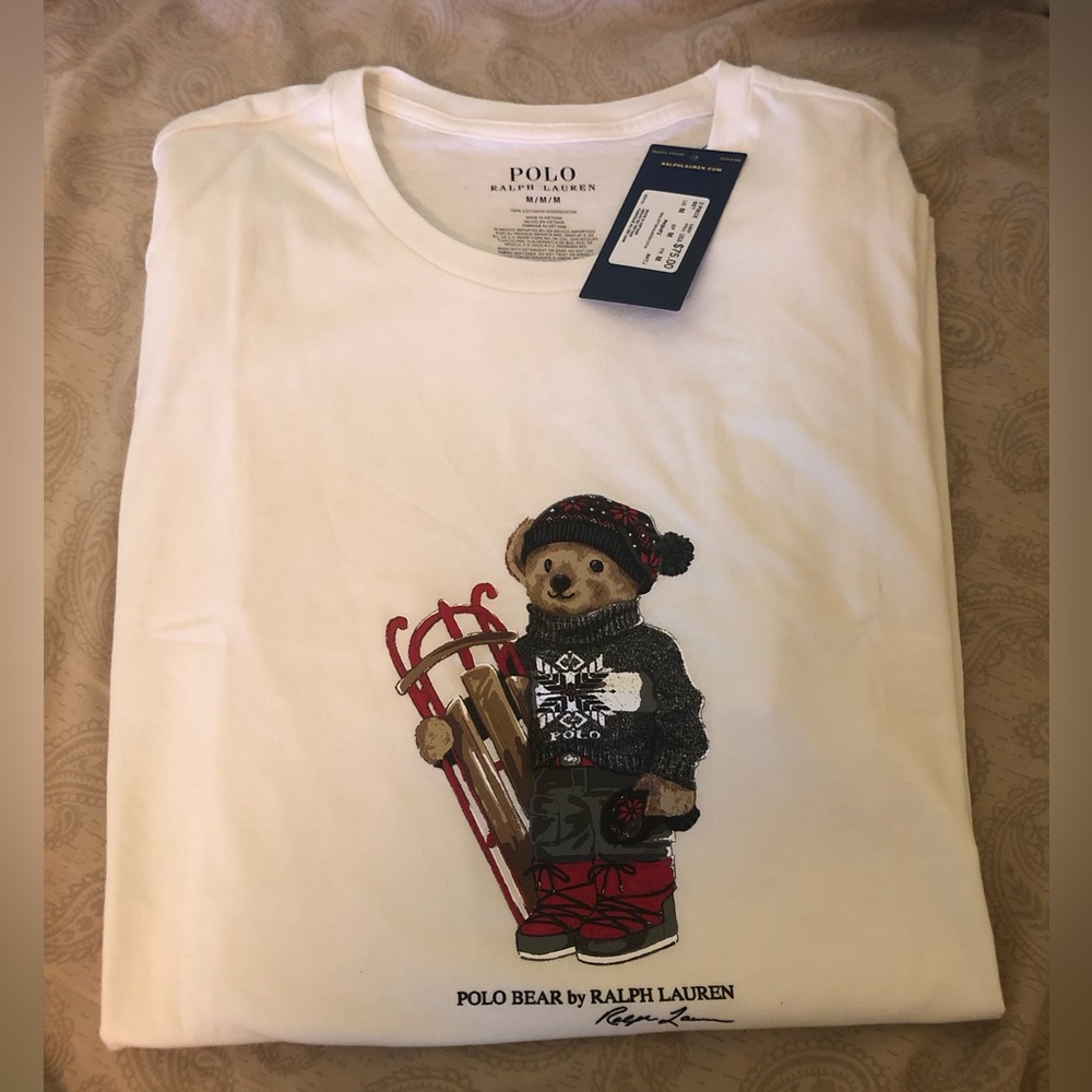 Mens Long Sleeve Bear Polo Shirt
